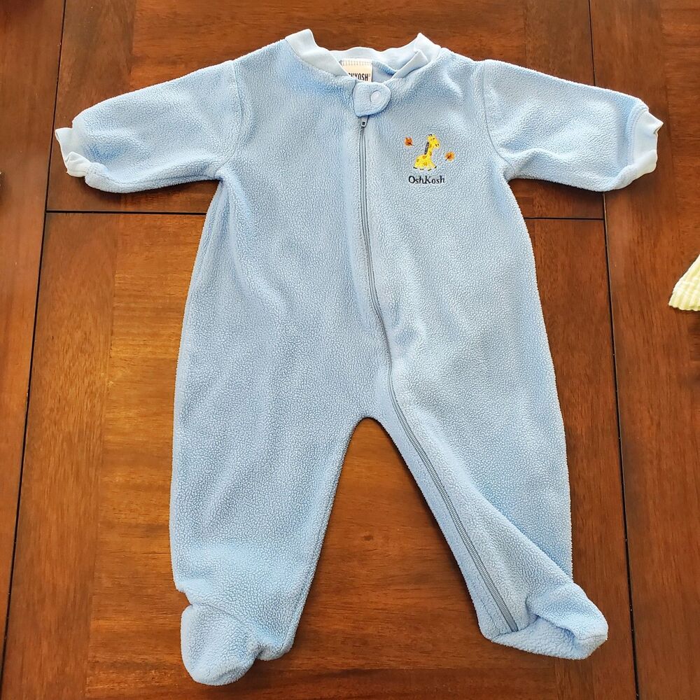 Vintage Baby Blue Boys Sleeper Footed Pajama PJ 0-3m